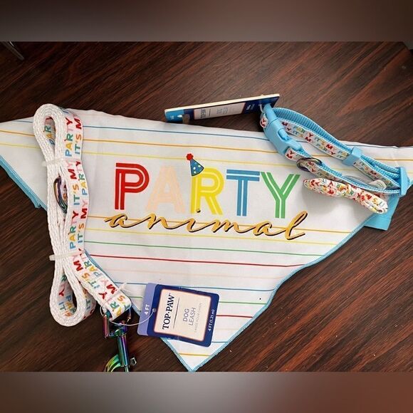 Top Paw Pet 3 Piece Matching Leash Collar Reservable BandanA - Picture 6 of 9